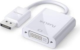 „PureLink“ „DisplayPort“ į DVI adapteris, 1920x1200 WUXGA skiriamoji geba, 4,95GB/s pralaidumas, paauksuoti jungčių kontaktai, 0,15 m, baltas | „DisplayPort“ į DVI adapteris, 0,15 m, iki 1920x1200 WUXGA, 4,95GB/s pralaidumas, paauksuoti, jungtis kompiut