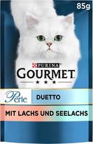 „Purina Gourmet Perle Duetto“ šlapias kačių maistas su lašiša ir polaku, 26 vnt. pakuotė (26 x 85 g)