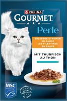 „Purina Gourmet Perle Exquisite Stripes“ šlapias kačių maistas su tuniku, 26 vnt. pakuotė (26 x 85 g)