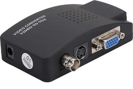 „PUSOKEI“ BNC į HDMI ir VGA vaizdo keitiklis kompiuteriui (PC), ES kištukas, S-Video HD keitiklio adapteris, „Plug & Play“