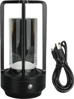 „Pyhodi“ belaidis stalo šviestuvas, 2000 mAh įkraunamas USB akumuliatorius, 3 spalvos, reguliuojamo ryškumo LED stalo naktinė lemputė, nuimamas krištolo gaubtas, belaidis nešiojamas (juodas)