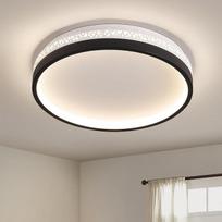 „Qamra“ LED lubinis šviestuvas, apvalus, 4000 K, šiltų dviejų atspalvių juodos ir baltos spalvų šviestuvas, 36 W, tuščiavidurio dizaino miegamojo šviestuvas, skirtas koridoriui, miegamajam, prieškambariui, valgomajai ir svetainei