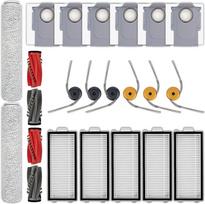 „Qrevo Curv 2 Flow“ atsarginių dalių rinkinys, suderinamas su „Roborock Qrevo Curv 2 Flow“ robotiniu dulkių siurbliu, 4 šepetėlių ritinėliai, 6 šoniniai šepetėliai, 6 dulkių maišeliai, 5 HEPA filtrai, 2 šluostės, priedų rinkinys