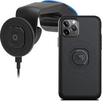 „Quad Lock“ automobilinis mobiliojo telefono laikiklis prie priekinio stiklo / prietaisų skydelio su „MAG“ belaidžio įkrovimo galvute V2 ir „MAG“ telefono dėklu, skirtas „iPhone 11 Pro“