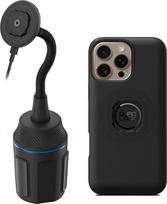 „Quad Lock“ automobilinis telefono laikiklis, skirtas montuoti ant gėrimų laikiklio, su „MAG“ „iPhone 16 Pro Max“ ir belaidžio įkrovimo galvute „MAG“ (V2)