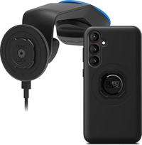 „QUAD LOCK“ automobilio priekinio stiklo / prietaisų skydelio telefono laikiklis su „MAG“ belaidžio įkrovimo galvute V2 ir „MAG“ dėklu, skirtas „Galaxy S23 FE“