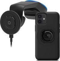 „QUAD LOCK“ automobilio priekinio stiklo / prietaisų skydelio telefono laikiklis su „MAG“ belaidžio įkrovimo galvute V2 ir „MAG“ dėklu, skirtas „iPhone 12 Mini“