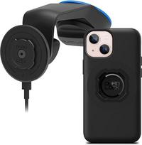 „QUAD LOCK“ automobilio priekinio stiklo / prietaisų skydelio telefono laikiklis su „MAG“ belaidžio įkrovimo galvute V2 ir „MAG“ dėklu, skirtas „iPhone 13 Mini“