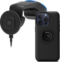 „QUAD LOCK“ automobilio priekinio stiklo / prietaisų skydelio telefono laikiklis su „MAG“ belaidžio įkrovimo galvute V2 ir „MAG“ dėklu, skirtas „iPhone 15 Pro Max“