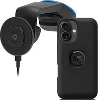 „QUAD LOCK“ automobilio priekinio stiklo prietaisų skydelio telefono laikiklis su „MAG“ belaidžio įkrovimo galvute V2 ir „MAG“ dėklu, skirtas „iPhone 16“