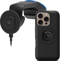 „QUAD LOCK“ telefono laikiklis automobiliui, skirtas montuoti ant priekinio stiklo arba prietaisų skydelio, su „MAG“ belaidžio įkrovimo galvute V2 ir „MAG“ dėklu, skirtu „iPhone 16 Pro“