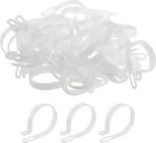 „QUARKZMAN“ R tipo kabelių spaustukai, 50 mm (1,96 colio) kabelių spaustukai, kabelių tvarkyklė, kabelių spaustukai, balti, skirti kabelių tvarkymui, 200 vnt. pakuotė