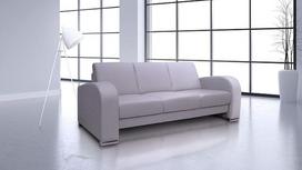 „Quattro Meble“ „Oslo“ 3-vietė sofa, ypač plati (205 cm), iš tikros odos, šviesiai pilkos spalvos