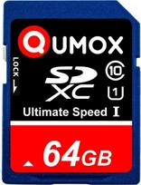 „QUMOX“ 64GB SDXC UHS-I 10 klasės atminties kortelė – skaitymo greitis iki 80MB/s, rašymo greitis iki 40MB/s – greitaeigė SD kortelė, skirta DSLR fotoaparatams, vaizdo įrašams, žaidimams, automobilinėms kameroms ir 4K bei Full HD įrašymui