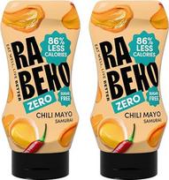 „Rabeko Zero“ padažas, be cukraus ir mažai riebalų, sveiki produktai su mažu angliavandenių kiekiu, mažai kalorijų, mažai riebalų, skirtas salotoms, bulvytėms, mėsainiams, kepsniams, „Samurai“, 2 x 350 ml, be glitimo ir laktozės
