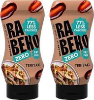 „Rabeko Zero“ padažas, be cukraus ir mažai riebalų, sveiki produktai su mažai angliavandenių, mažai kalorijų, mažai riebalų, skirtas salotoms, bulvytėms, mėsainiams, kepsniams, teriyaki, 2 x 350 ml, be glitimo ir laktozės