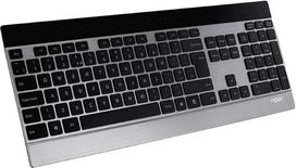 „Rapoo E9270P“ belaidė klaviatūra, itin plonas 4 mm dizainas, pagaminta iš nerūdijančio plieno ir aliuminio, 9 mėnesių baterijos veikimo trukmė, vokiškas išdėstymas (QWERTZ), skirta PC ir „Mac“ – juoda/sidabrinė