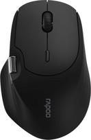 „Rapoo MT560“ belaidė tyli pelė – belaidė 2,4 GHz USB ir „Bluetooth“ pelė, iki 4000 DPI, tylus paspaudimas, suderinama su keliais įrenginiais, slinkties ratukas nykščiu, baterija, skirta PC ir „Mac“, juodos spalvos