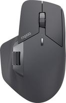„Rapoo MT760M“ belaidė tyli pelė – belaidė 2,4 GHz USB ir „Bluetooth“ pelė, iki 4000 DPI, tylus paspaudimas, suderinama su keliais įrenginiais, slinkties ratukas nykščiu, baterija, skirta PC ir „Mac“, pilka/juoda