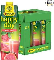 „Rauch Happy Day“ rožinė gvajavos bazė rožiniams gėrimams, 6 vnt. pakuotė (6 x 1 l)