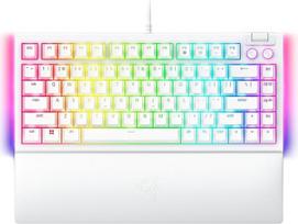 „Razer BlackWidow V4“ klaviatūra, 75 %, apšvietimas, USB-C, JAV klavišų išdėstymas: mechaninė, balta