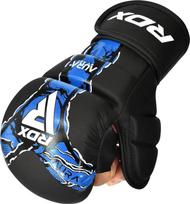 „RDX Aura Plus F17“ MMA pirštinės vyrams ir moterims, grapplingo pirštinės su atvira delno dalimi, treniruočių pirštinės, skirtos MMA, kovai ant žemės ir sukibimo technikoms, su smūgius sugerianti paminkštinimo medžiaga, MMA pirštinės