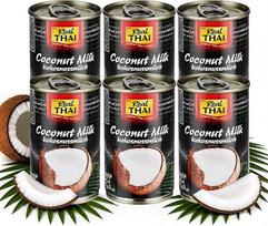 „Real Thai“ kokosų pienas, 17–19 % riebalų, 165 ml – 6 vnt. pakuotė