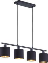 „Reality Leuchten“ Tommy R30334079 pakabinamas šviestuvas, metalinis, matinis juodas, audinio gaubtas – juodas