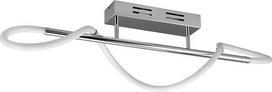 „Reality Leuchten“ „Argos“ R62361106 LED lubų šviestuvas iš metalo, chromo ir balto plastiko, su 28 vato LED lempute, jungikliu ir dimeriu