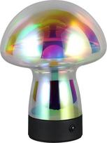 „Reality Leuchten“ „Dooley“ R54981153 LED stalo lempa su baterijomis, metalinė, matinė juoda, stiklas – skaidrus, žėrintis, komplekte su 1,5 vato LED lempute, 4 jutikliniai mygtukai |