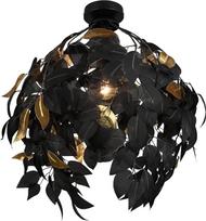 „Reality Leuchten“ „Leavy“ R60461032 lubinis šviestuvas, metalinis, juodas, plastikinis gaubtas, juodas/auksinis, be 1 vnt. E27 lemputės