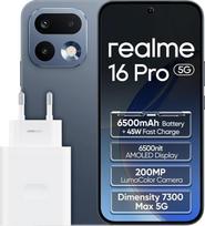 „Realme 16 Pro 5G“ išmanusis telefonas, 8GB + 512GB, pilkos spalvos | 6500 mAh baterija, 80 W greitasis įkrovimas, 6,78 colio AMOLED ekranas, 144 Hz, 200 MP kamera, „Dimensity 7300 Max“, IP69