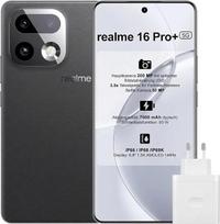 „realme 16 Pro+ 5G“ išmanusis telefonas, 6,8 colių AMOLED ekranas su 1,5K skiriamąja geba ir 144 Hz atnaujinimo dažniu, 12+512GB, 200 MP pagrindinė kamera su optiniu vaizdo stabilizatoriumi (OIS) ir 3,5x teleobjektyvu, 7000 mAh, IP68/IP69K (pilkos spalvo