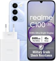 „realme C100 5G“ išmanusis telefonas, 4+128GB, violetinis | 6600 mAh baterija, 45 W ypač greitas įkrovimas, 6,8 colio LCD ekranas, 144 Hz, 50 MP AI kamera, „MediaTek Dimensity 6300“, IP64