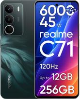 „realme C71“ išmanusis telefonas, išmanusis telefonas be sutarties su 256GB ROM atminties, 6,67 colių 120 Hz ekrano mobilusis telefonas, 6000 mAh baterija ir 45 W greitasis įkrovimas, 50 MP kamera, dvi SIM kortelės, NFC, šoninis