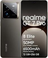 „realme GT 7 Pro 5G“ išmanusis telefonas, 12 + 256GB, „Snapdragon 8 Elite“ procesorius, „IMX906“ 50 MP AI kamera, 6,78 colių, 6000 nitų, „Pro-Esports“ 120 Hz ekranas, 6500 mAh titano baterija, 120 W įkrovimas, IP69, NFC, pilkos spalvos, ES versija