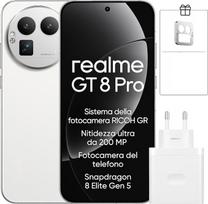 „realme GT 8 Pro 5G“ išmanusis telefonas, 256GB, 12GB RAM, „Snapdragon 8 Elite Gen 5“, 7000 mAh baterija, 120 W greitasis įkrovimas, 6,79 colio 2K AMOLED ekranas su 144 Hz atnaujinimo dažniu, 200 MP kamera, IP69, dvi SIM kortelės, aukščiausios klasės ža