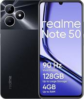 „realme Note 50“ išmanusis telefonas, 4+128GB, ryškus 90 Hz ekranas, iki 8GB dinaminės RAM + 128GB ROM, 13 MP AI kamera, itin plonas (7,99 mm), didelės talpos 5000 mAh baterija, „Midnight Black“ spalva