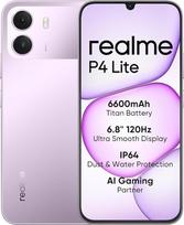 „realme P4 Lite 4G“ išmanusis telefonas, 4GB + 256GB, 6,8 colių 120 Hz HD LCD ekranas, 6600 mAh titano baterija, 15 W įkrovimas, 6 W įkrovimas, IP64 atsparumas dulkėms ir vandeniui, „Next AI“ sistema, „Pulse Purple“ spalva (be įkroviklio)