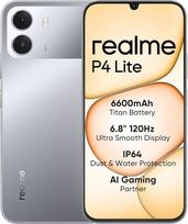 „realme P4 Lite 4G“ išmanusis telefonas, 4GB + 256GB, 6,8 colių 120 Hz HD LCD ekranas, 6600 mAh titano baterija, 15 W įkrovimas, 6 W įkrovimas, IP64 atsparumas dulkėms ir vandeniui, „Next AI“ sistema, titano pilka spalva (be įkroviklio)