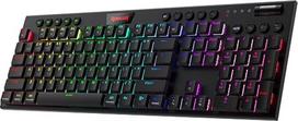 „Redragon K618 Horus“ mechaninė RGB klaviatūra, trijų režimų žaidimų klaviatūra su „Bluetooth“, 2,4 GHz ir laidiniu ryšiu, plokščiais klavišais, belaidžiu ryšiu, specialiais multimedijos valdymo mygtukais ir „Brown“ jungikliais