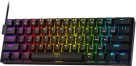 „Redragon K617“ žaidimų klaviatūra su RGB apšvietimu, laidinė, 60 % kompaktiška mechaninė klaviatūra su 61 klavišu, „Red Linear“ jungikliais, palaiko „Pro Driver“ programą