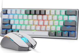 „Redragon“ CB201 žaidimų klaviatūrų ir pelių rinkiniai su kabeliu K617 M612, balti