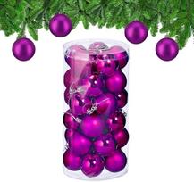 „Relaxdays“ Kalėdų eglutės papuošalų rinkinys, 30 vnt., plastikiniai, skersmuo 6 cm, rožiniai