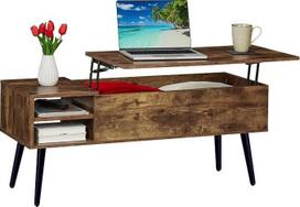 „Relaxdays“ kavos staliukas su daiktų laikymo ertmėmis, aukštis x plotis x gylis: 46 x 100 x 40 cm, sulankstomas, 2 šoninės daiktų laikymo ertmės, pramoninio stiliaus sofos staliukas, rudos/juodos spalvos