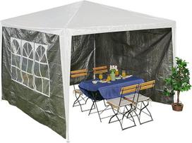 „Relaxdays“ pavėsinės šoninės sienelės, 3 vnt. rinkinys, 3 x 3 m pavėsinės šoninė siena su langu, tvirtinimo elementais, pavėsinės siena, pilkos spalvos