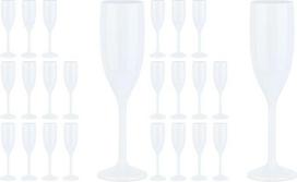 „Relaxdays“ plastikiniai šampano taurės, 12 vnt. rinkinys, nedūžtančios, be BPA, daugkartinio naudojimo šampano taurės, vestuvėms, kempingui, 150 ml, baltos (2 vnt. pakuotė)