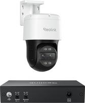 „Reolink“ 8 MP PTZ PoE lauko stebėjimo kamera su dviem objektyvais, 6 kartų hibridiniu priartinimu, 355°/90° pasukimu, spalvotu naktiniu matymu, žmonių, transporto priemonių ir gyvūnų aptikimu, dvipusiu garso ryšiu, „TrackMix PoE“ su RLA-PS1E