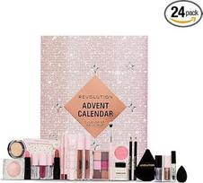 „Revolution Beauty“ 24 produktų advento kalendorius, dovanų rinkinys su lūpų blizgiu, lūpų kaukėmis, teptukais ir antakių geliu, veganiškas ir nebandytas su gyvūnais