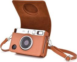 „Rieibi Mini EVO Vintage“ dirbtinės odos apsauginis dėklas, skirtas „Fujifilm Instax Mini EVO“ momentiniam fotoaparatui, su nuimamu peties diržu